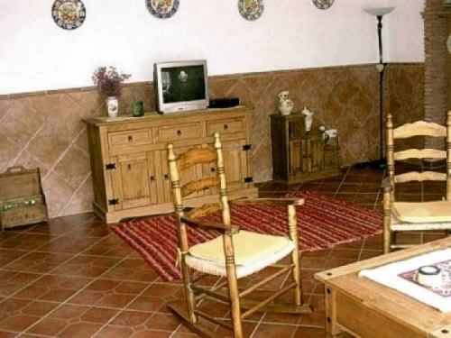 Sala de estar con TV vía satélite