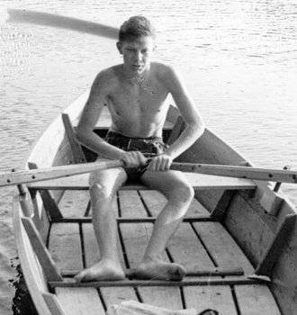 En el lago Abtsdorf hacia la isla (julio 1960)