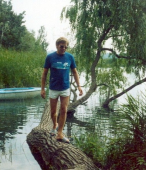 En el lago de Banyoles, Girona (julio 1983)